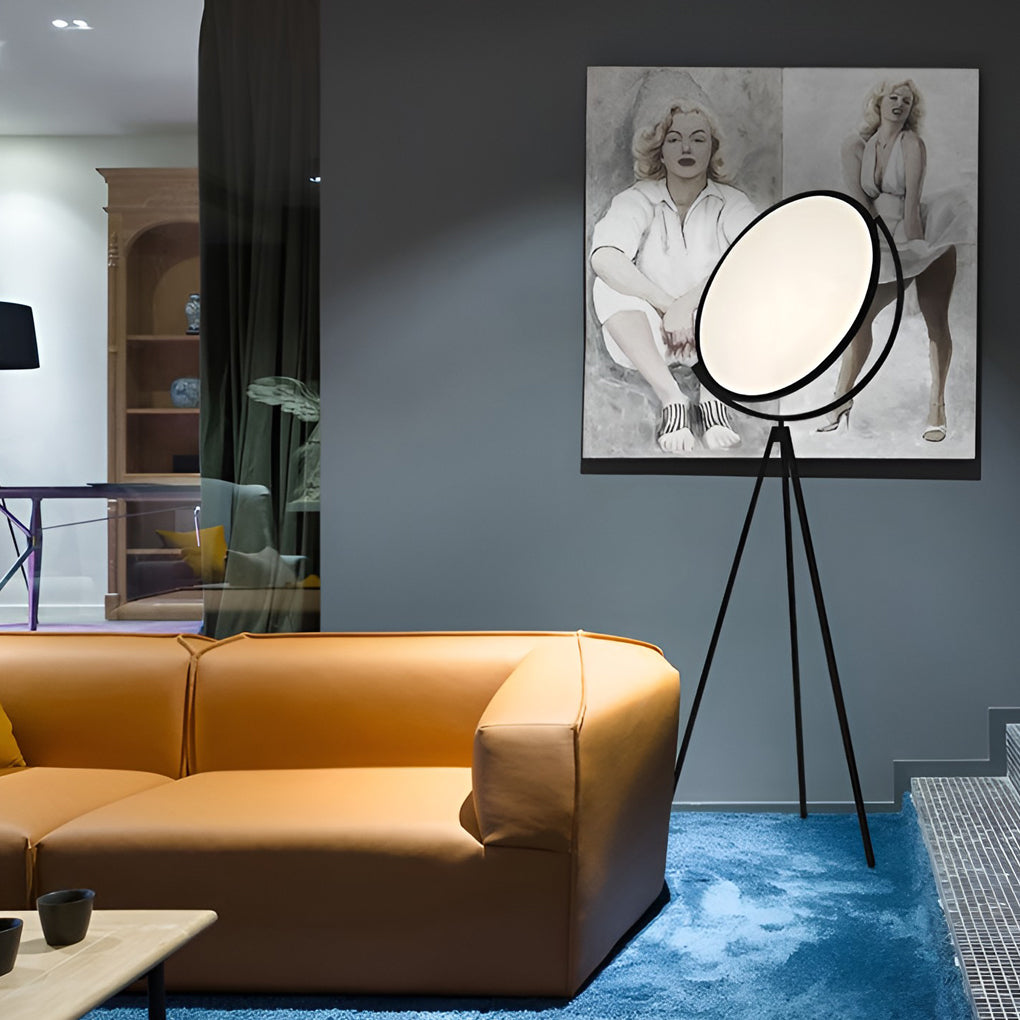 Black Metal Rotating Floor Lamp LED Head – Touched Home Decor UK