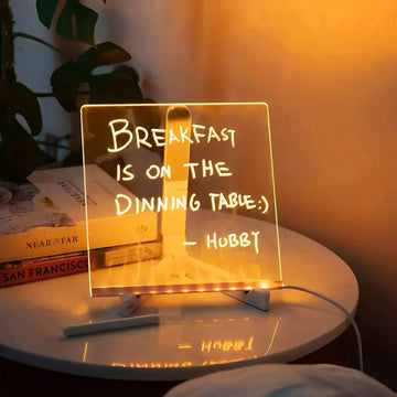 Illuminated LED Memo Board Acrylic Writable Table Lamp