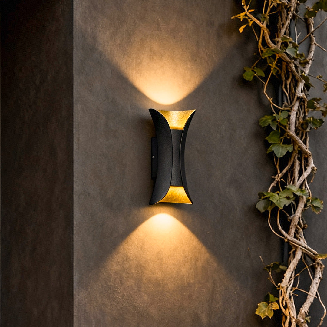 Curved LED Up and Down Lighting Waterproof Modern Outdoor Wall Lights