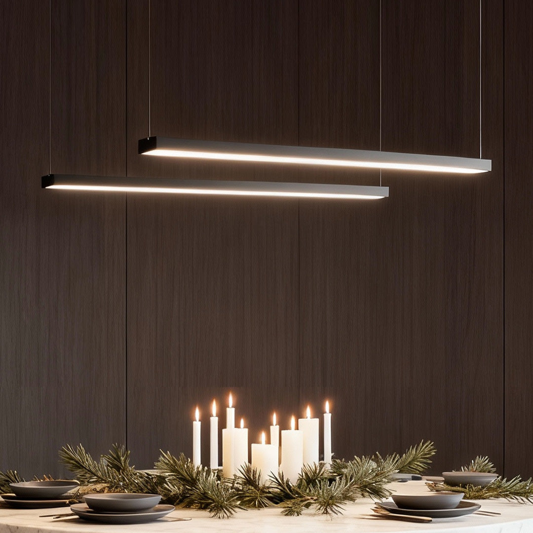 6 Pcs 47 Inches Rectangle Aluminum Long Linear LED Modern Office Pendant Lights