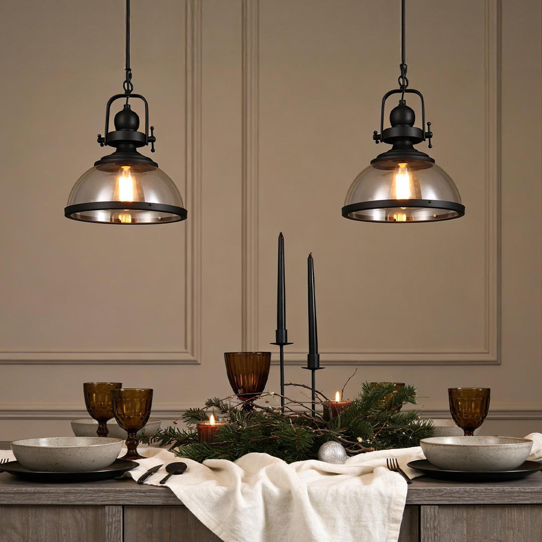 Antique Glass Iron Retro Industrial Pendant Ceiling Light – Touched Home Decor UK