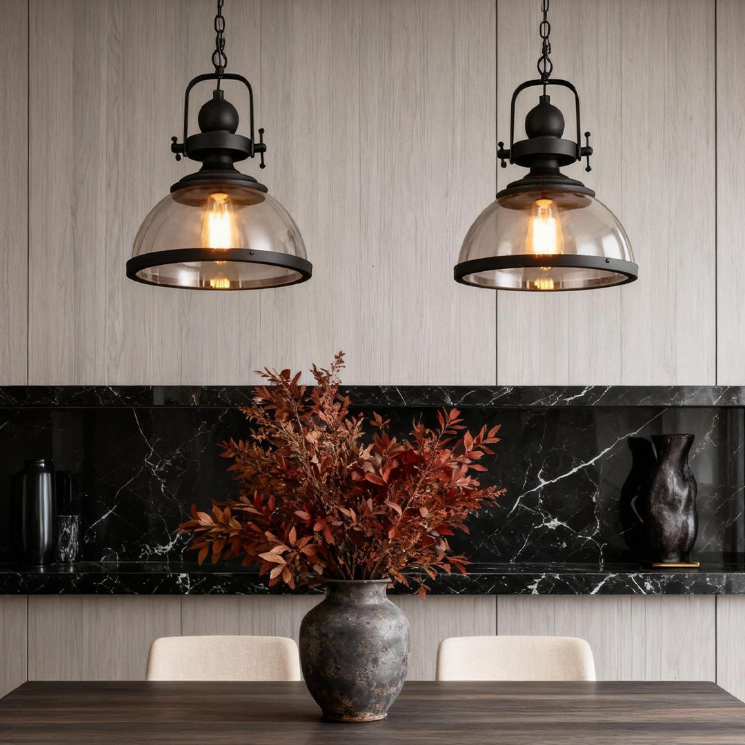 Antique Glass Iron Retro Industrial Pendant Ceiling Lights Dining Room Hanging Island Lamp