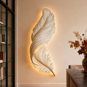 Luxury Creative Feathers USB DC5V Remote Control LED Modern Wall Lights