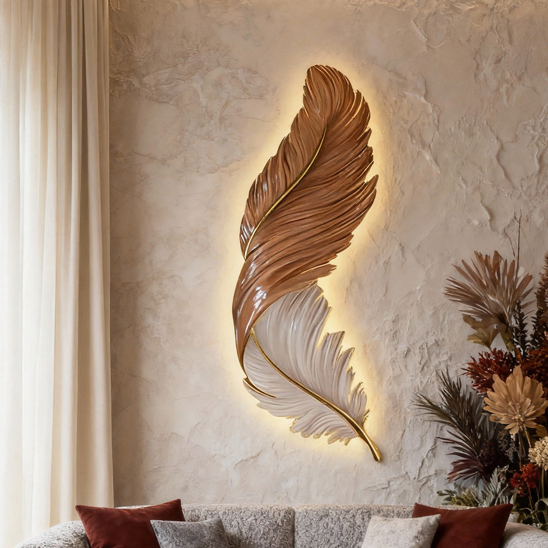 Luxury Creative Feathers USB DC5V Remote Control LED Modern Wall Lights