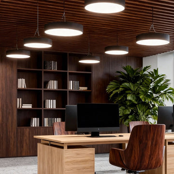 Round Pendant LED Office Lighting Modern Suspended Luminaires for Workspace
