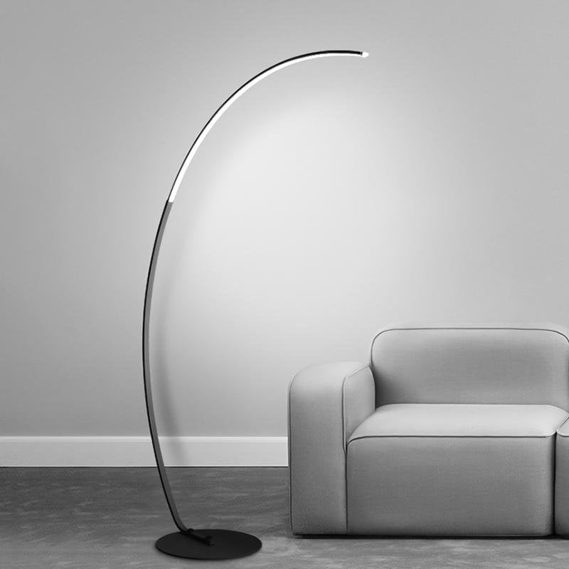 Black Aluminum LED Dimmable Arc Floor Lamp – Touched Home Decor UK