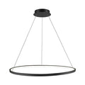 Black LED ring chandelier modern aluminum