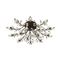 Brass branch modern crystal leaf ceiling chandelier