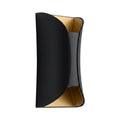 Curved up and down outdoor wall light black