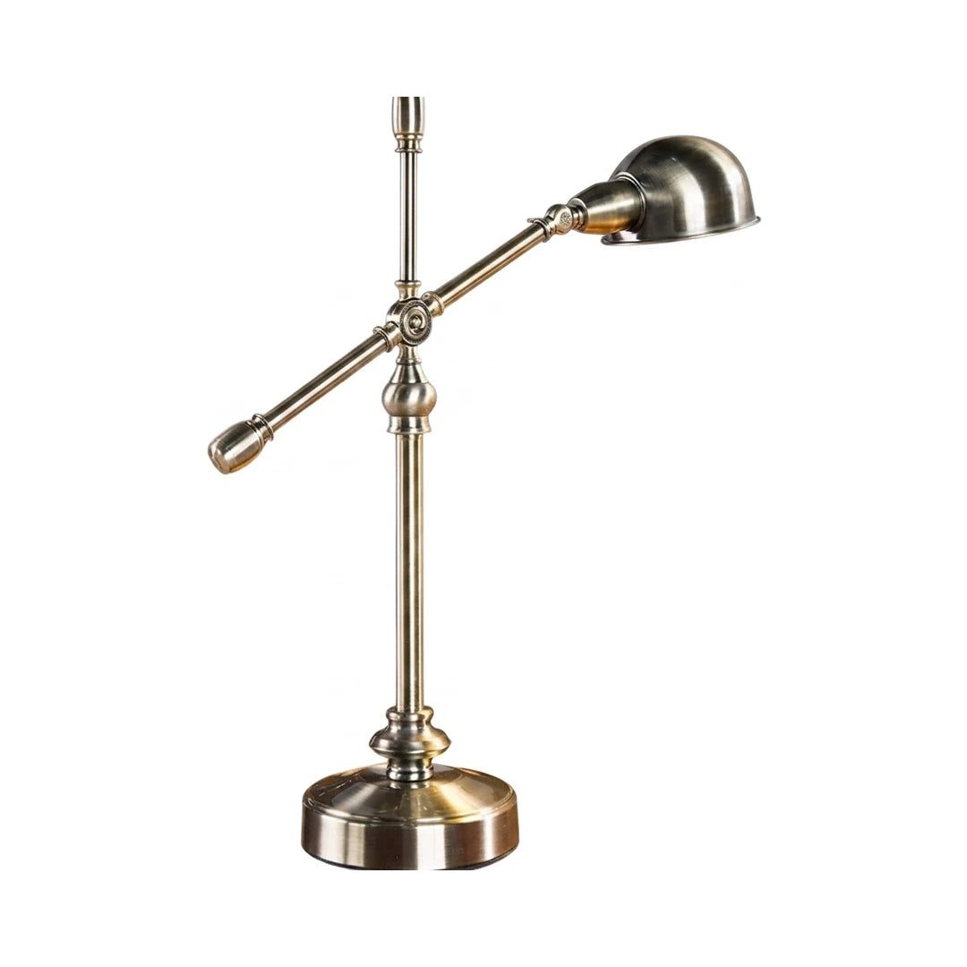 Vintage nickel dome flexible-arm desk lamp