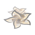 White flower shaped LED ceiling fan light