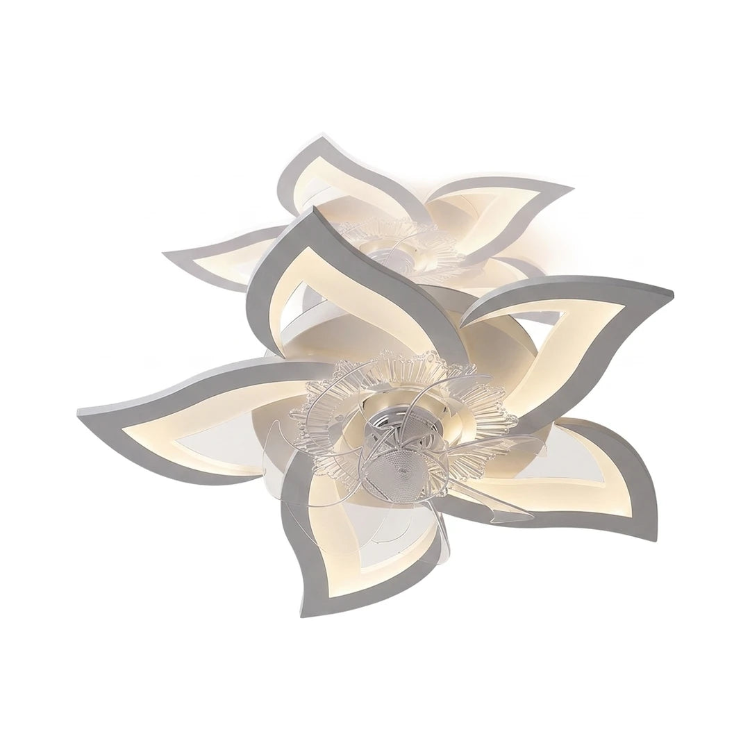 White flower shaped LED ceiling fan light
