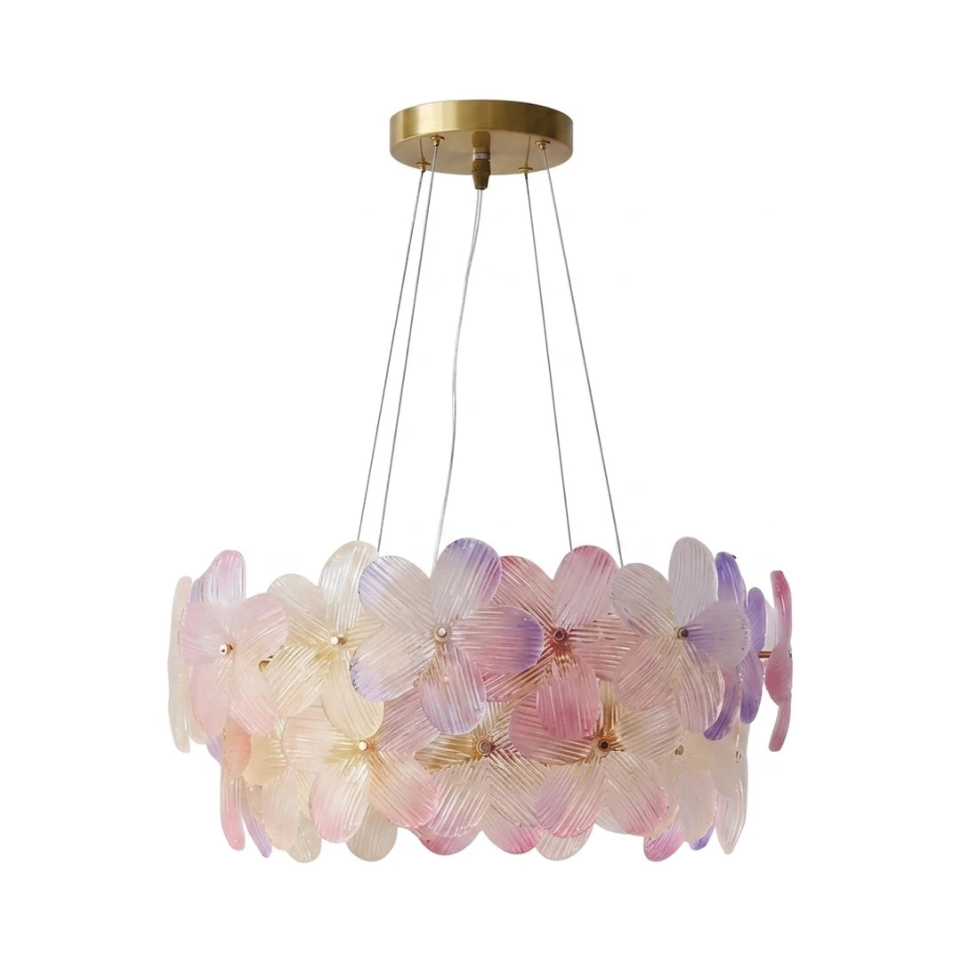 French glass flower round chandelier