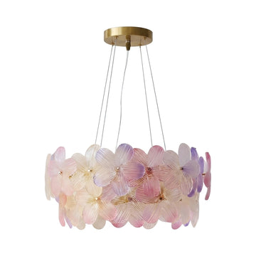 French glass flower round chandelier