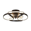 Black flower LED flush mount ceiling fan