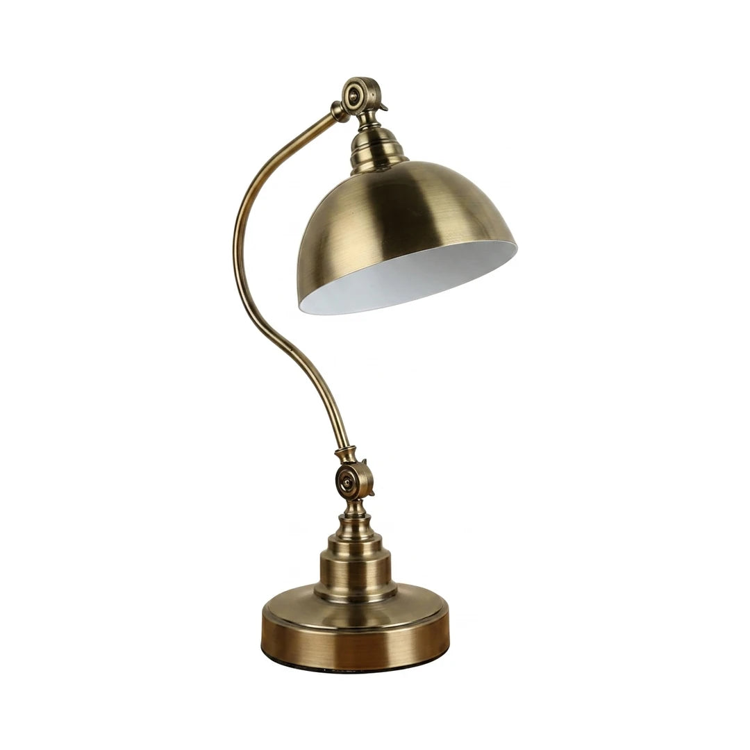 Antique brass gooseneck LED desk lamp