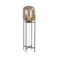 Industrial standing hand-blown glass floor lamp