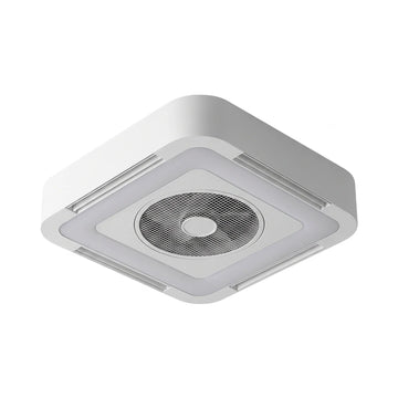 White square bladeless inverter ceiling fan LED