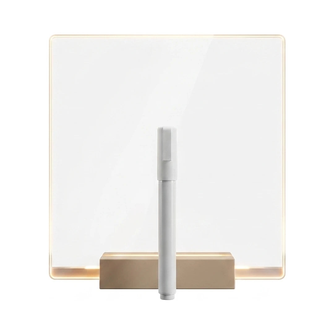 Illuminated acrylic LED memo board table lamp