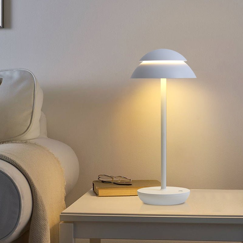 Modern Rechargeable Metal Double Head Cordless Table Lamp Touch on/off