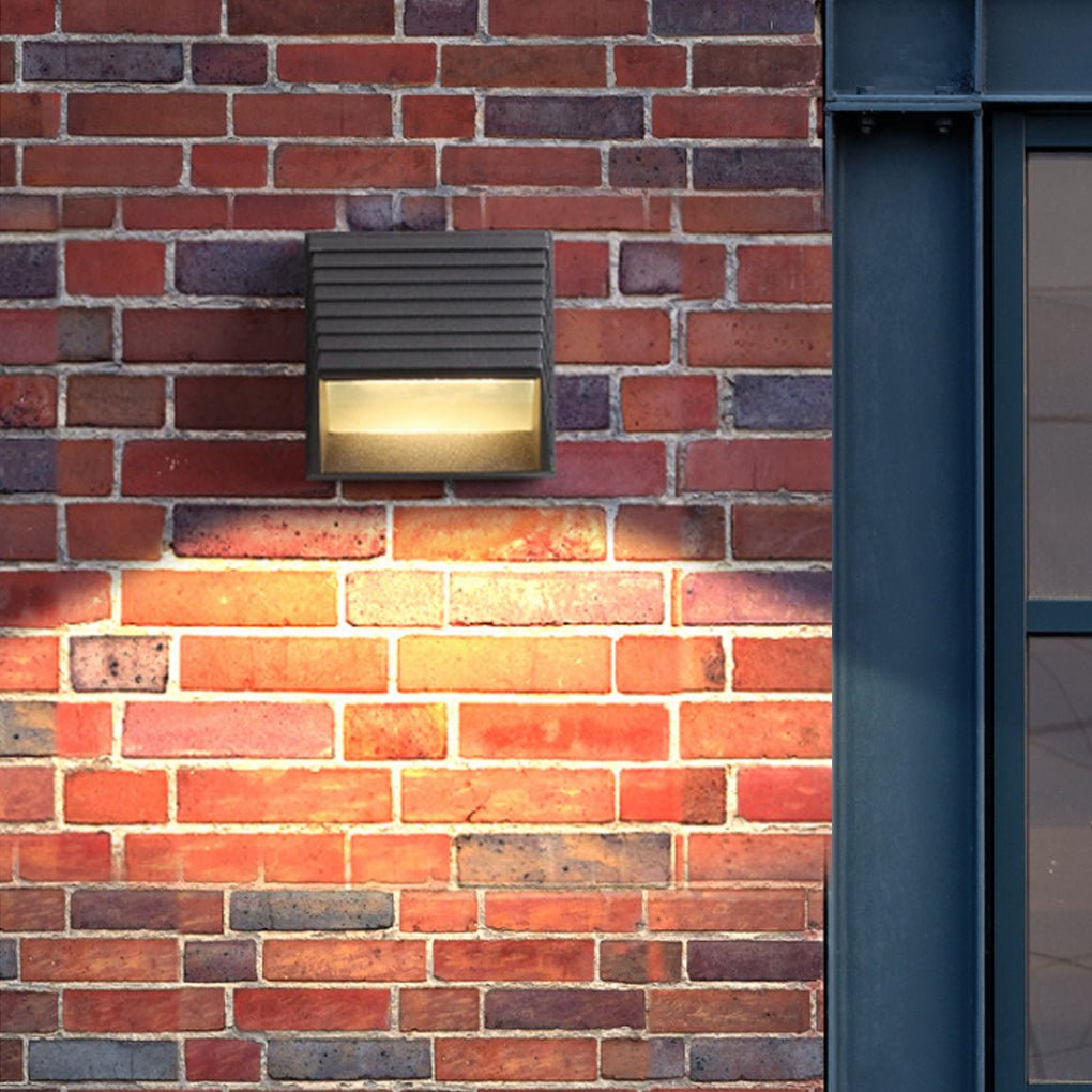 Minimalist black linear LED wall light on a modern villa exterior — Villa Wall Light — Touched Home