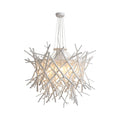 Organic stick white wooden chandelier