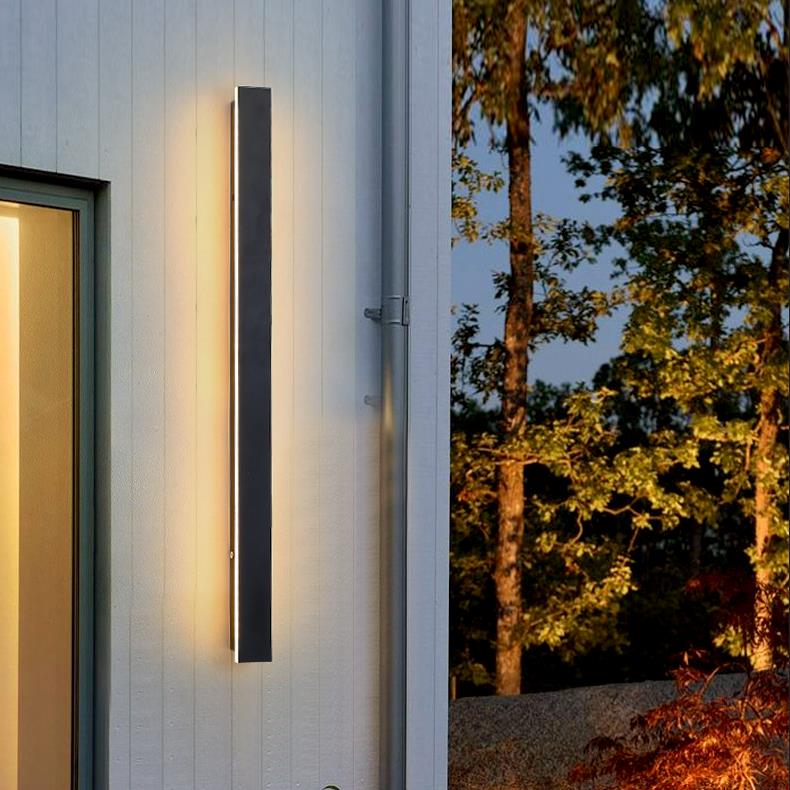 Outdoor Wall Lights LED Linear Garden Sconce Waterproof Black Aluminium Modern Porch Light