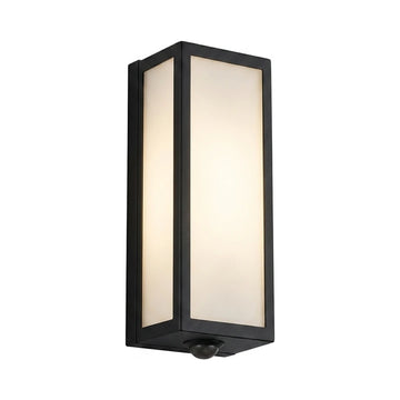 Rectangle LED motion sensor black wall sconce