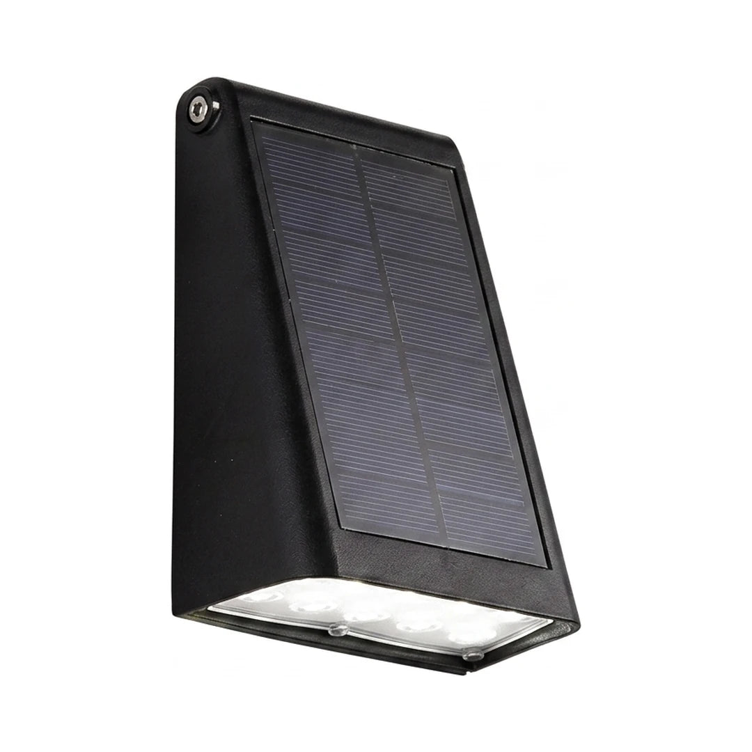 Adjustable solar LED wall light black