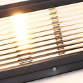 Square Ribbed Glass OUtdoor Pier Mount Pillar Light