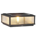 Square Ribbed Glass OUtdoor Pier Mount Pillar Light