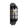 Retro telephone booth iron and glass wall sconce