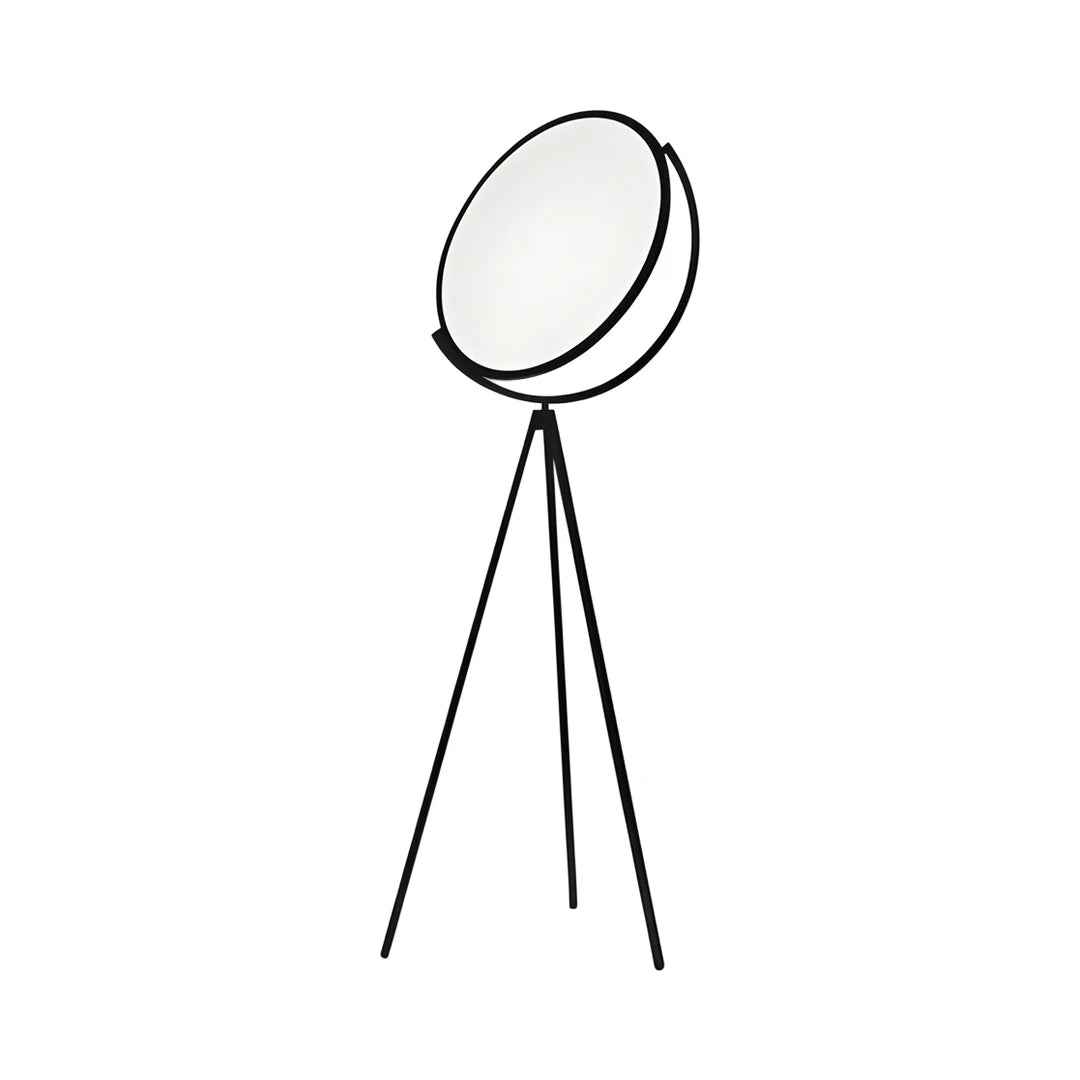 Black metal rotating tripod floor lamp studio style
