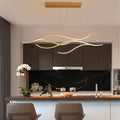 Curved LED Pendant Light Wavy LED Metal Ceiling Light